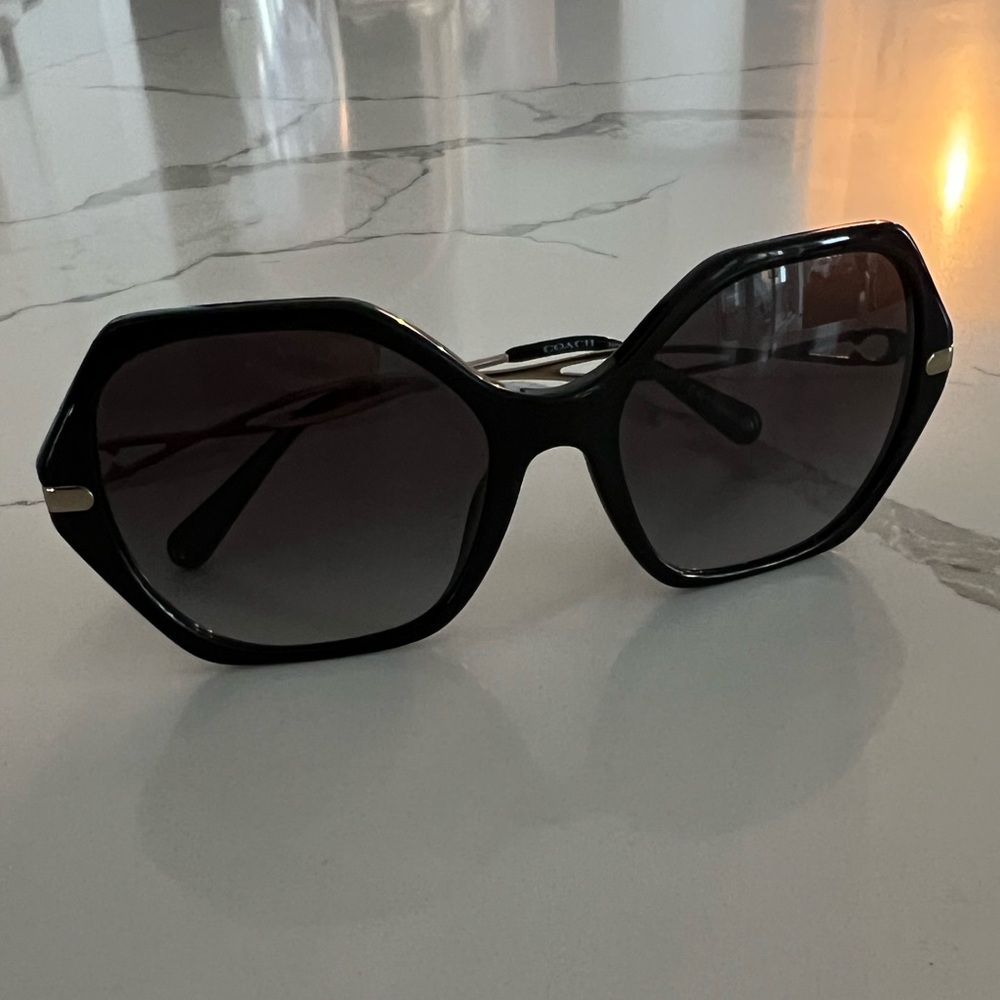 Coach Authentic Black Hexagonal Sunglasses